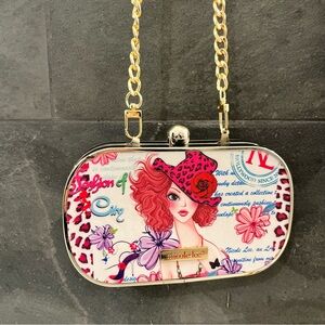 Nicole Lee “Sunny” Hard Frame Clutch with Removable Crossbody Chain Strap